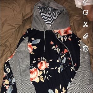 Floral long sleeved hoodie